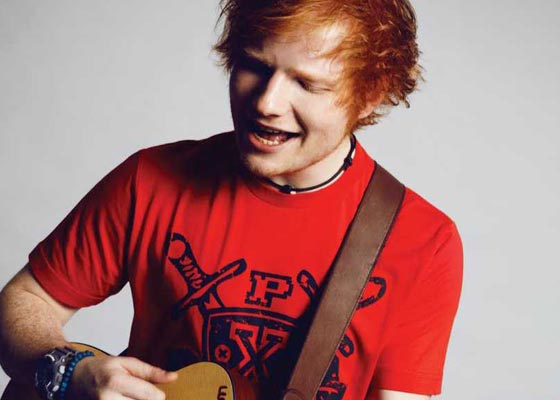 Ed Sheeran plays a song