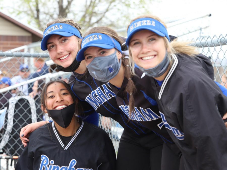 Bingham girls pose for a picture at a game against Jordan. 