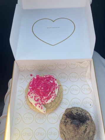 Chip’s cookies, Valentine Sugar Chip (left) Oreo Chip (right) 