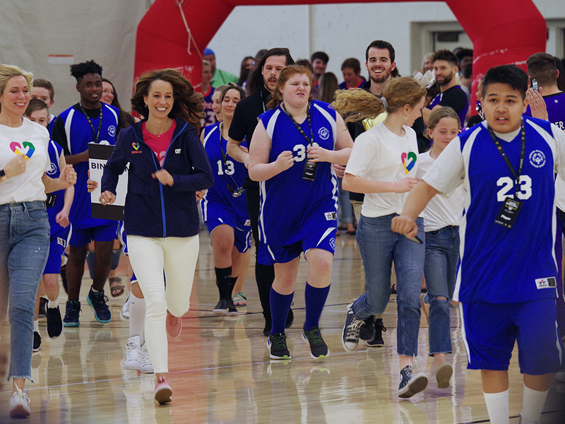 The Parade of athletes begins the unified basketball tournament of 2020. |Julie Slama, City Journals|
