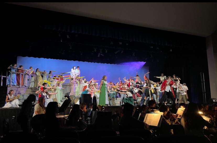 The cast of The Pirates of Penzance performs the Act I finale.