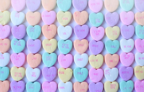 Caption: a layout of candy hearts. Photo Credit: JillWellington 